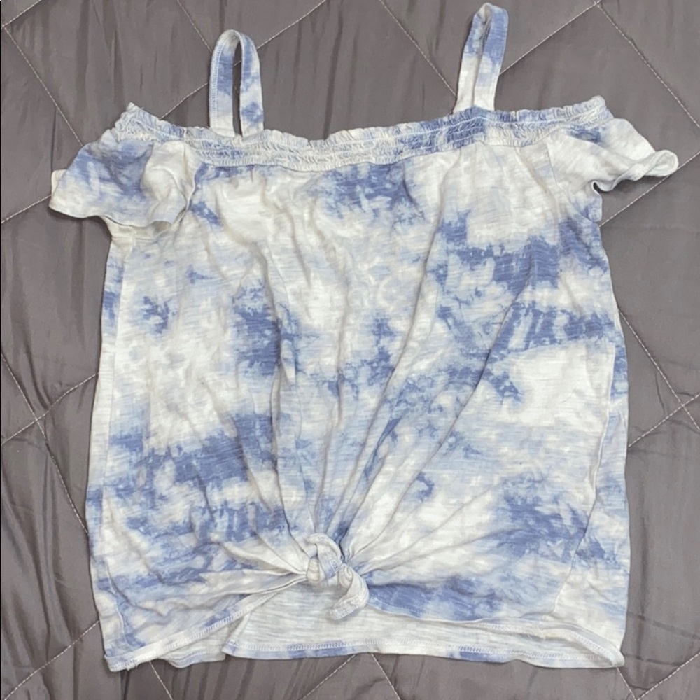 Abercrombie kids off the shoulder tie-dye shirt